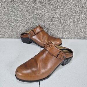 Ariat Leather Mules Sling Back Clogs Womens 7.5 Brown Heel Strap Style 94070